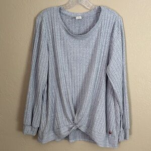 Lane Bryant LIVI Twist-Front Active Sweater Top Women’s Plus Size 2X 18/20 Blue